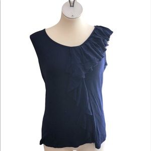 Cable & Gauge Navy Tank with Embellishing